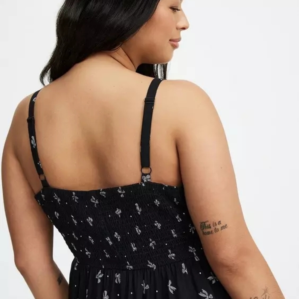 Torrid Black Floral Midi Dress